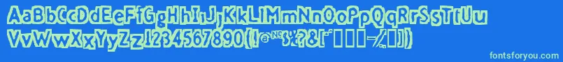 Fivefingerdiscount Font – Green Fonts on Blue Background