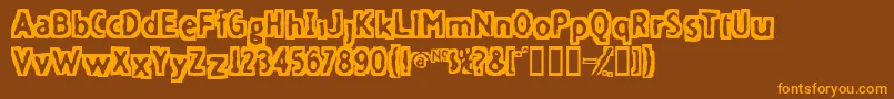 Fivefingerdiscount Font – Orange Fonts on Brown Background