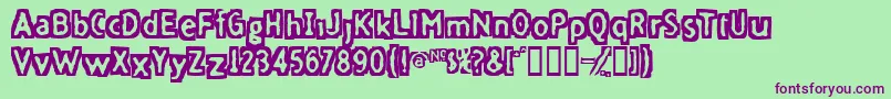 Fivefingerdiscount Font – Purple Fonts on Green Background