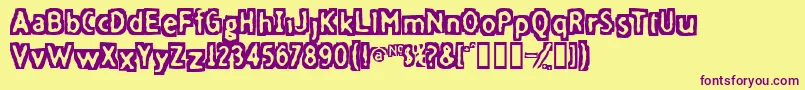 Fivefingerdiscount Font – Purple Fonts on Yellow Background