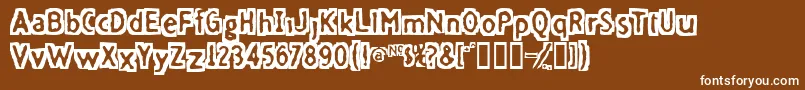Шрифт Fivefingerdiscount – белые шрифты на коричневом фоне