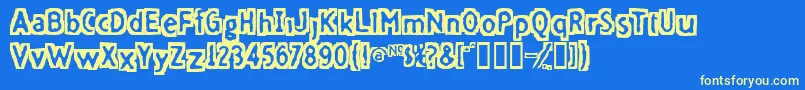 Fivefingerdiscount Font – Yellow Fonts on Blue Background