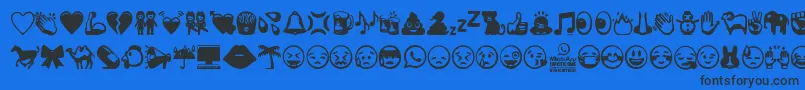 WhatsappEmoticons Font – Black Fonts on Blue Background