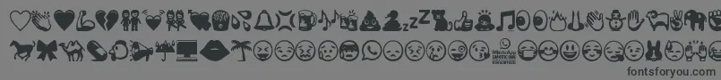 WhatsappEmoticons Font – Black Fonts on Gray Background