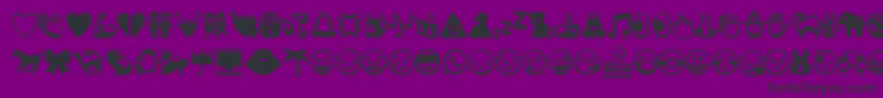 WhatsappEmoticons-Schriftart – Schwarze Schriften auf violettem Hintergrund