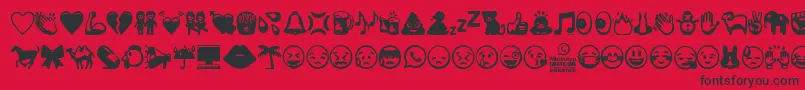 WhatsappEmoticons Font – Black Fonts on Red Background