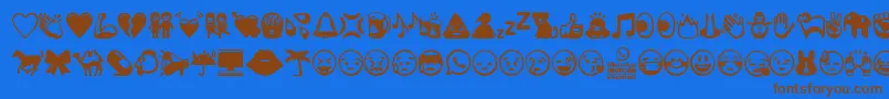 Fonte WhatsappEmoticons – fontes marrons em um fundo azul