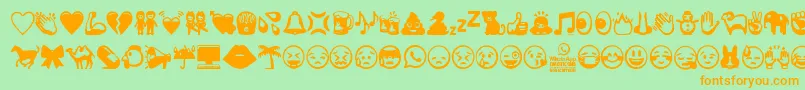 WhatsappEmoticons Font – Orange Fonts on Green Background