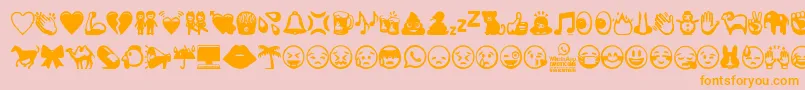 WhatsappEmoticons Font – Orange Fonts on Pink Background