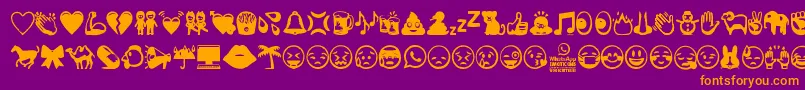 Fonte WhatsappEmoticons – fontes laranjas em um fundo violeta