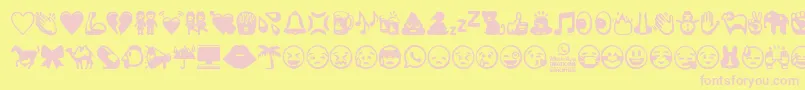 WhatsappEmoticons Font – Pink Fonts on Yellow Background