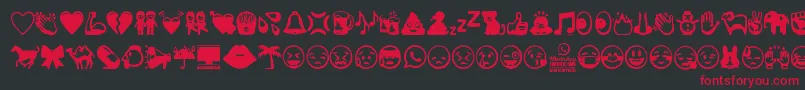 fuente WhatsappEmoticons – Fuentes Rojas Sobre Fondo Negro