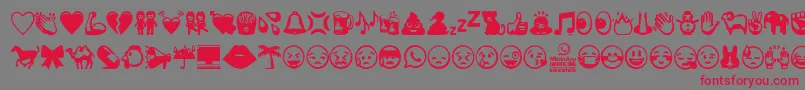 Fonte WhatsappEmoticons – fontes vermelhas em um fundo cinza
