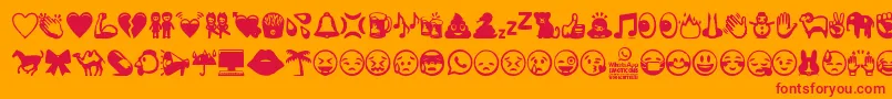 WhatsappEmoticons Font – Red Fonts on Orange Background