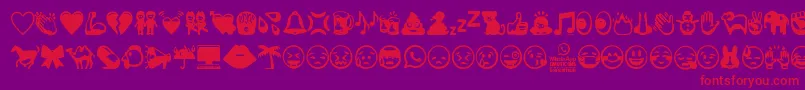 WhatsappEmoticons Font – Red Fonts on Purple Background