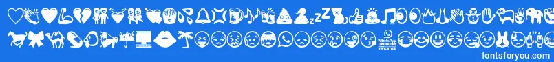 Fonte WhatsappEmoticons – fontes brancas em um fundo azul