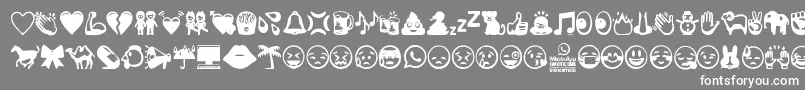 フォントWhatsappEmoticons – 灰色の背景に白い文字