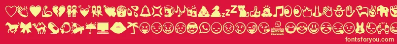 fuente WhatsappEmoticons – Fuentes Amarillas Sobre Fondo Rojo