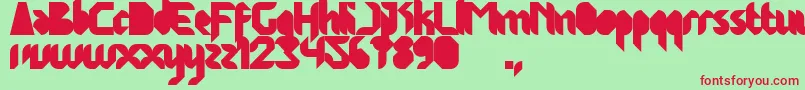JakartaHighends Font – Red Fonts on Green Background