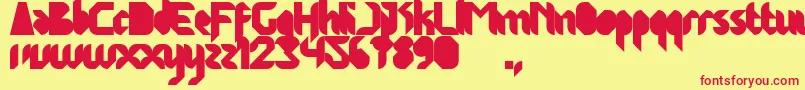 JakartaHighends Font – Red Fonts on Yellow Background