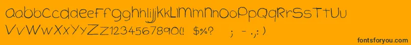 Fonte CloutierscriptRegular – fontes pretas em um fundo laranja
