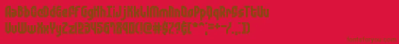 フォントZephyreanGustBrk – 赤い背景に茶色の文字