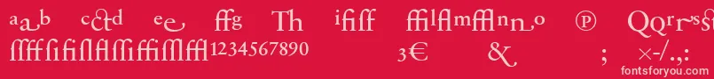 Police SabonnextLtRegularAlternate – polices roses sur fond rouge