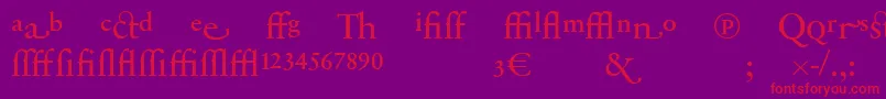 SabonnextLtRegularAlternate Font – Red Fonts on Purple Background