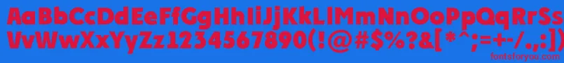 Plakatr Font – Red Fonts on Blue Background