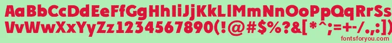 Plakatr Font – Red Fonts on Green Background