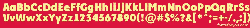 Plakatr Font – Yellow Fonts on Red Background