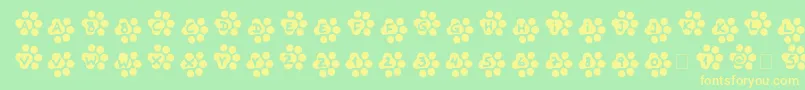 Catty Font – Yellow Fonts on Green Background