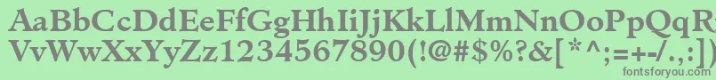 フォントClericSsiBold – 緑の背景に灰色の文字