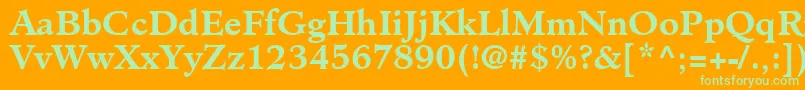 ClericSsiBold Font – Green Fonts on Orange Background