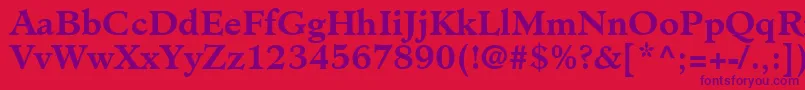 ClericSsiBold Font – Purple Fonts on Red Background