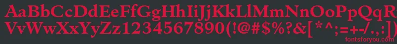フォントClericSsiBold – 黒い背景に赤い文字