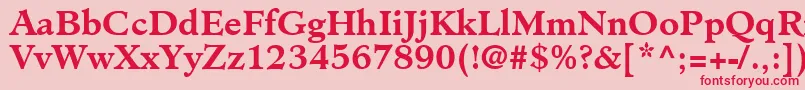 ClericSsiBold Font – Red Fonts on Pink Background