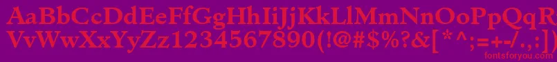 ClericSsiBold Font – Red Fonts on Purple Background