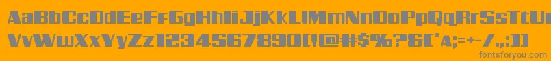 Galacticstorm-Schriftart – Graue Schriften auf orangefarbenem Hintergrund