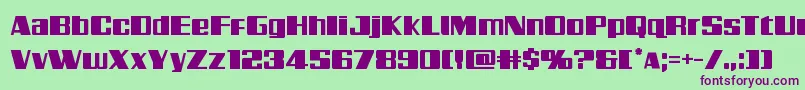 Galacticstorm-Schriftart – Violette Schriften auf grünem Hintergrund