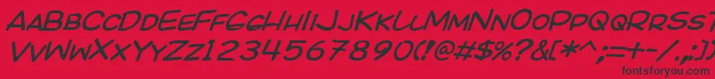 Kicoi Font – Black Fonts on Red Background