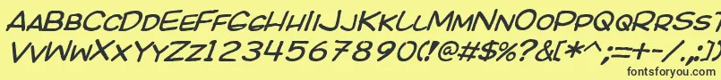 Kicoi Font – Black Fonts on Yellow Background