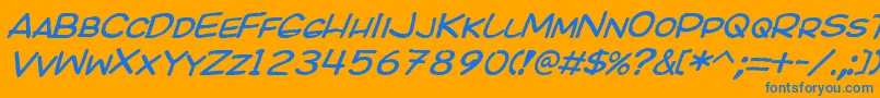 Kicoi Font – Blue Fonts on Orange Background