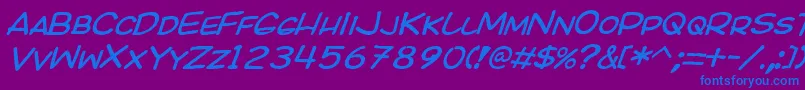 Kicoi Font – Blue Fonts on Purple Background