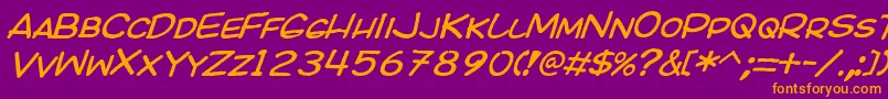 Kicoi Font – Orange Fonts on Purple Background