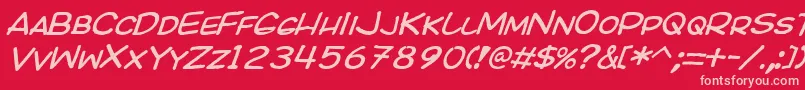 Kicoi Font – Pink Fonts on Red Background