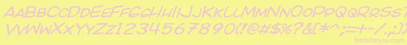 Kicoi Font – Pink Fonts on Yellow Background
