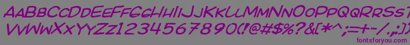Kicoi-Schriftart – Violette Schriften auf grauem Hintergrund