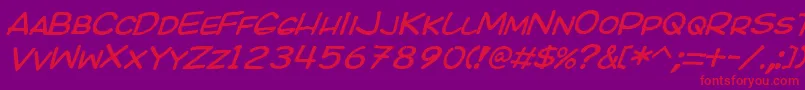 Kicoi Font – Red Fonts on Purple Background