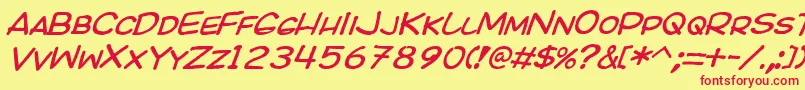 Kicoi Font – Red Fonts on Yellow Background